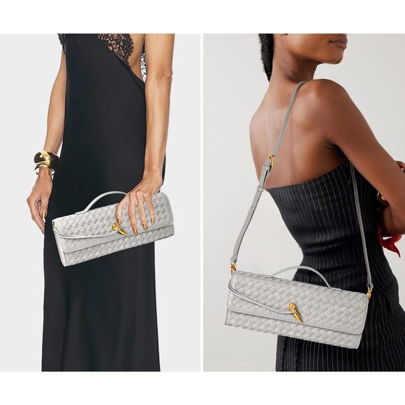 Woven Suede Crossbody Clutch for Evening - Picture 2 of 7